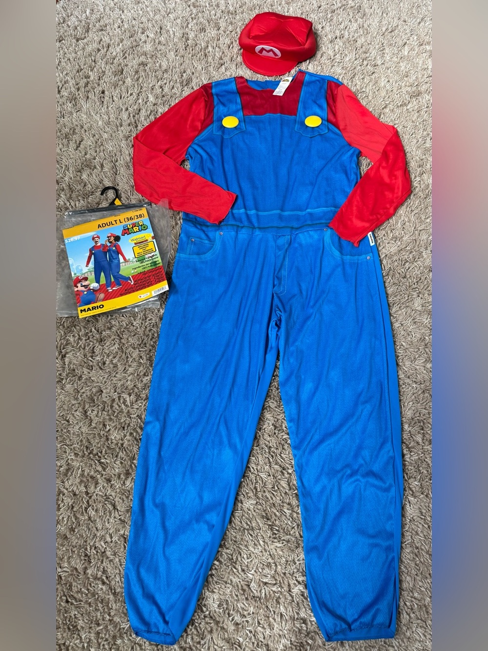 Super Mario Costume Unisex Large 36/38